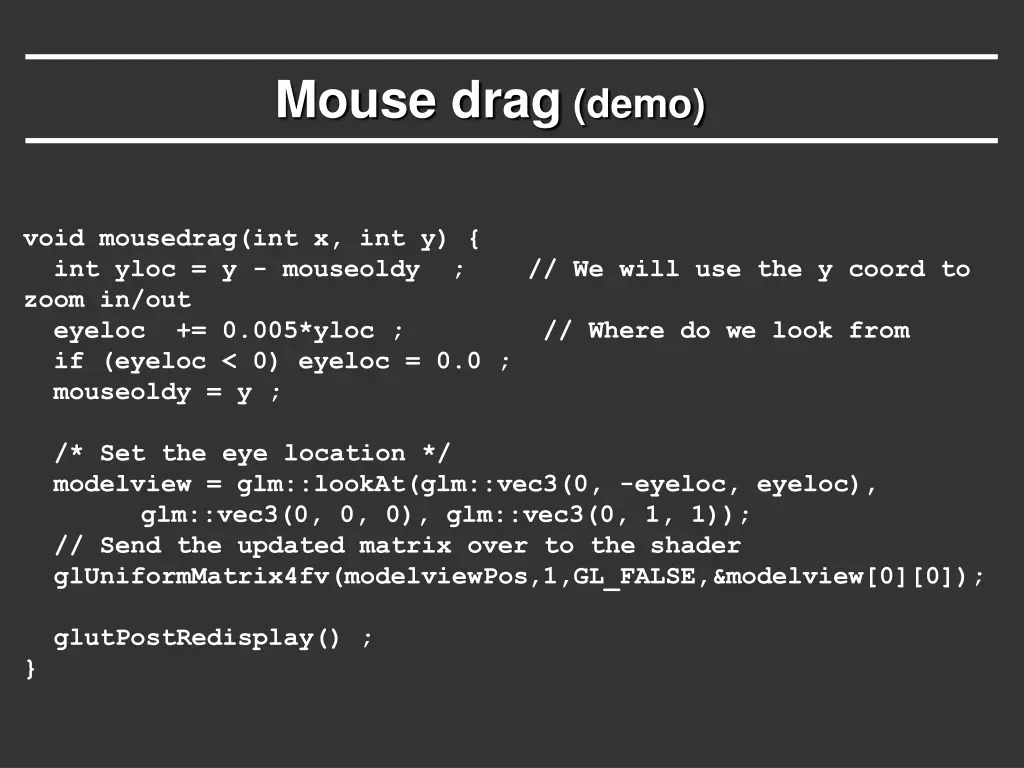 mouse drag demo