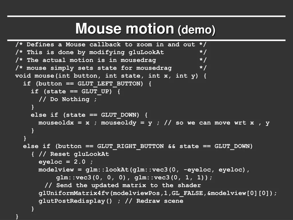 mouse motion demo