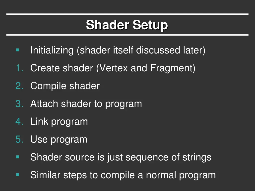 shader setup