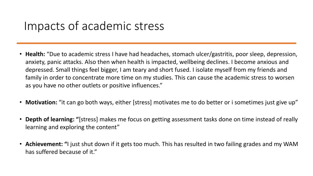 impacts of academic stress