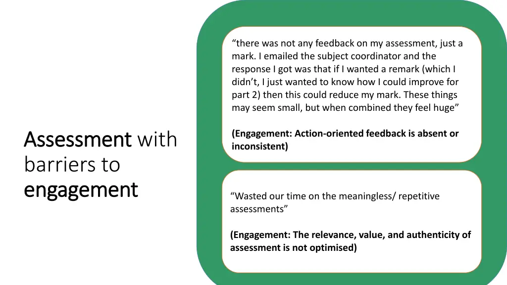 there was not any feedback on my assessment just