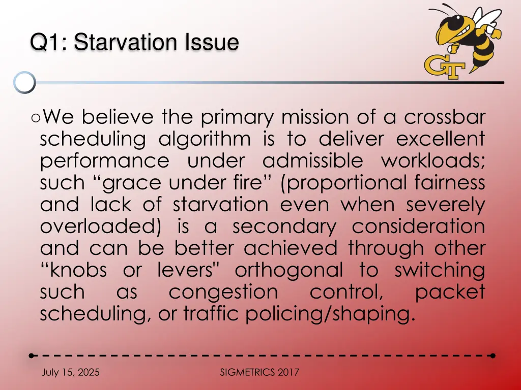 q1 starvation issue
