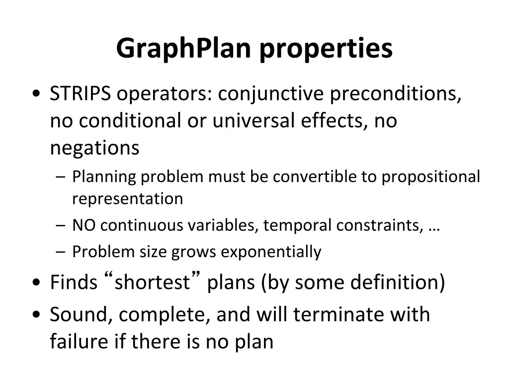 graphplan properties
