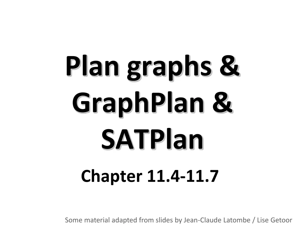 plan graphs graphplan satplan