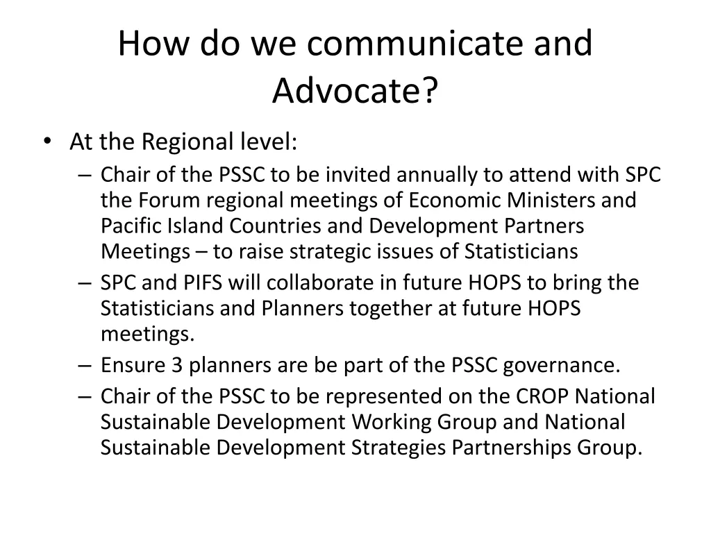 how do we communicate and advocate