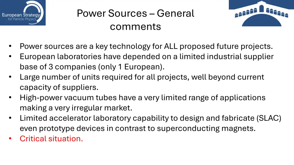 power sources general comments