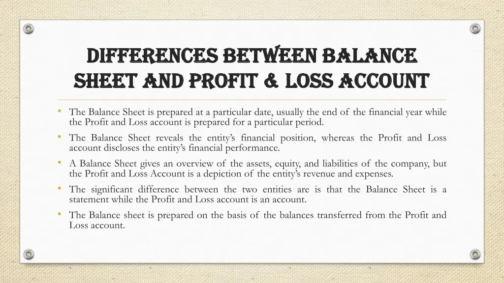 differences between balance differences between