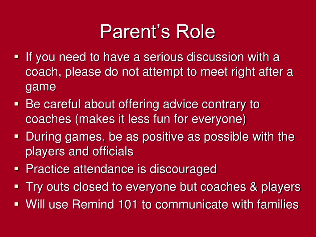 parent s role