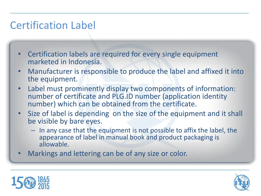 certification label