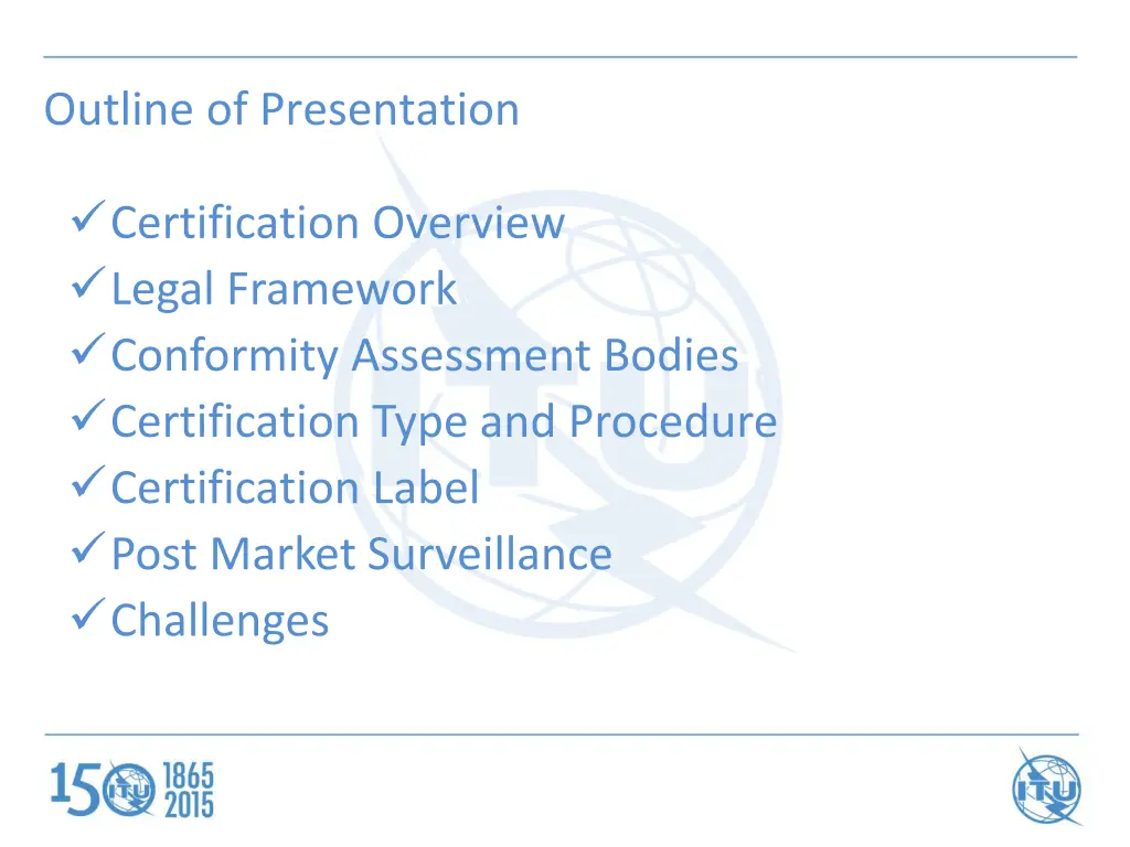outline of presentation