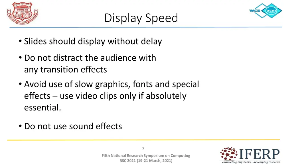 display speed