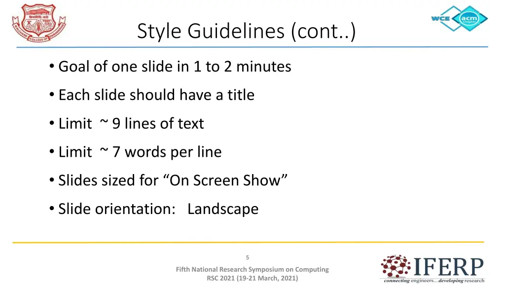 style guidelines cont