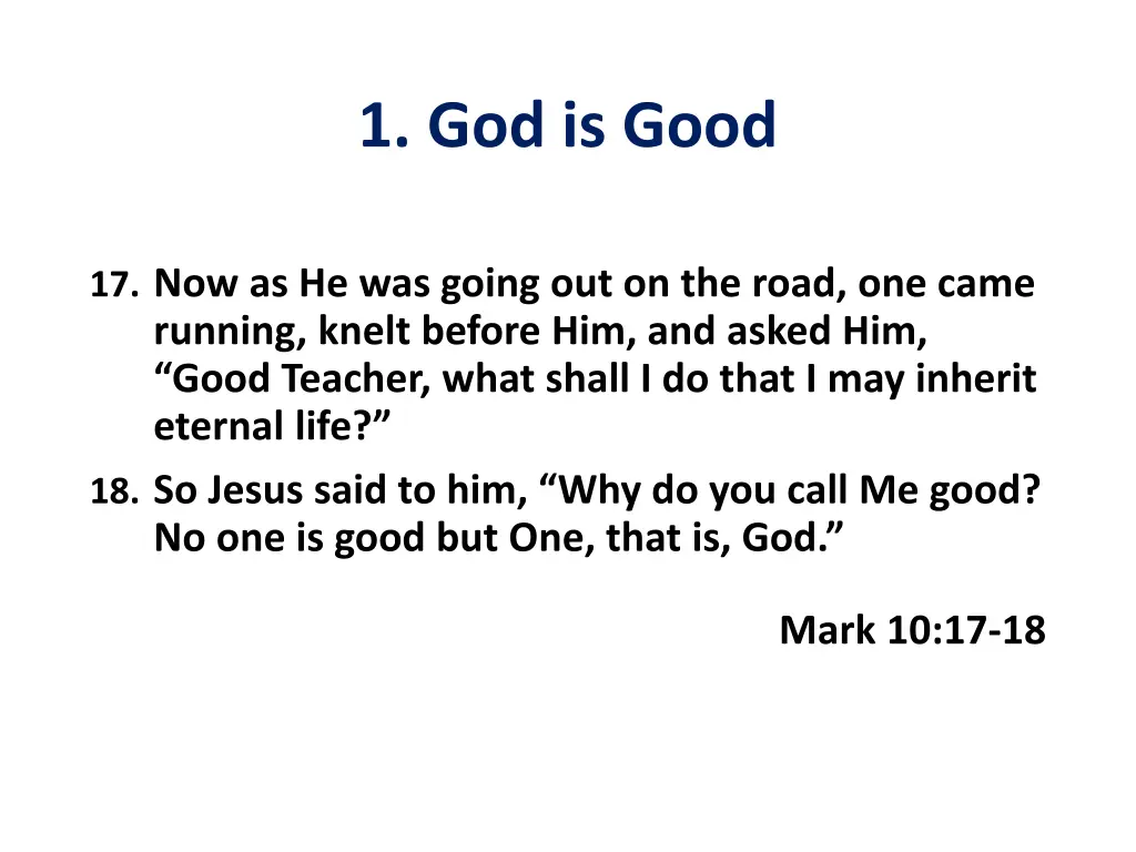 1 god is good