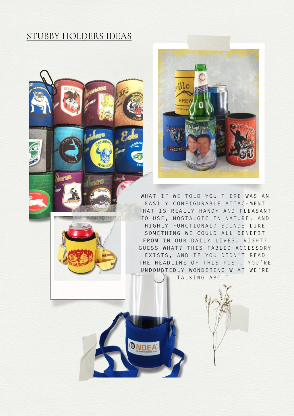 stubby holders ideas