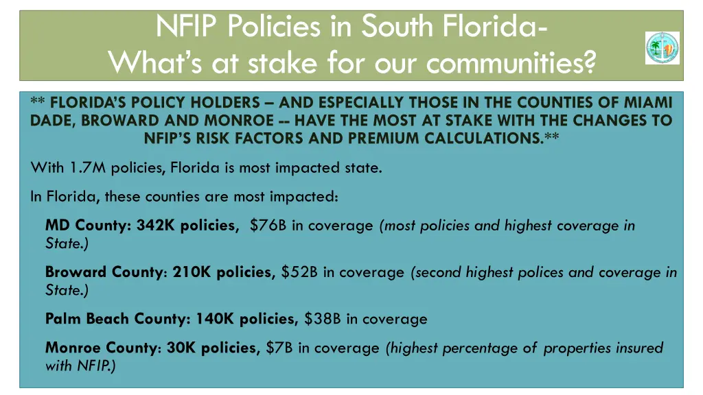 nfip policies in south florida what s at stake