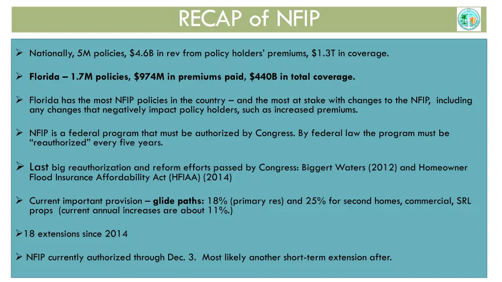 recap of nfip