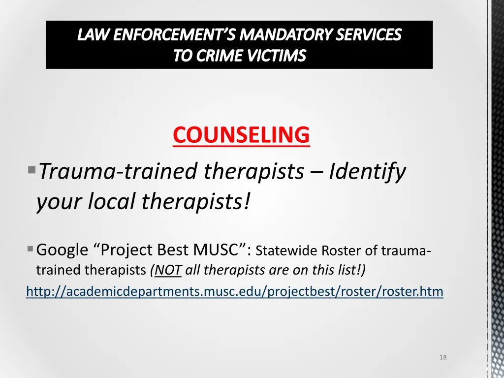 law enforcement s mandatory services to crime 3
