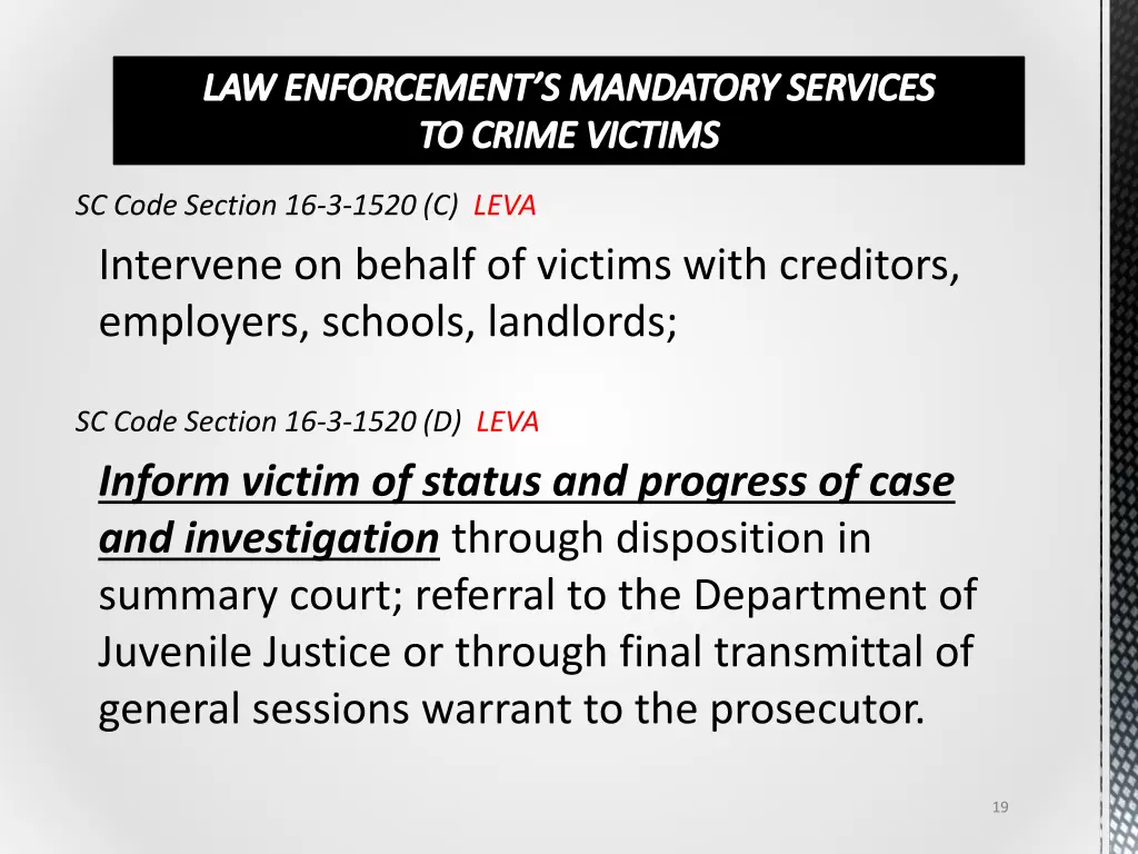 law enforcement s mandatory services to crime 4