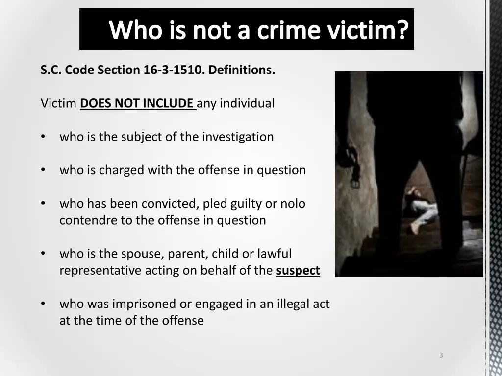 who is not a crime victim