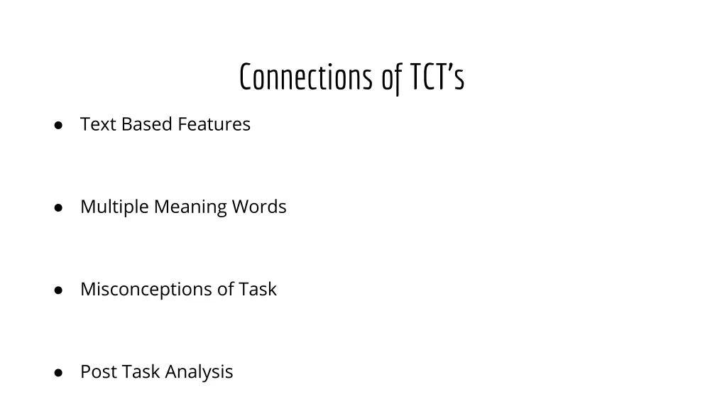 connections of tct s