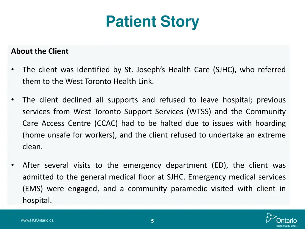 patient story