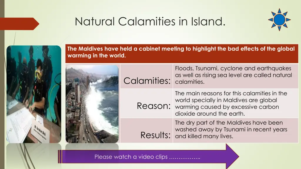 natural calamities in island