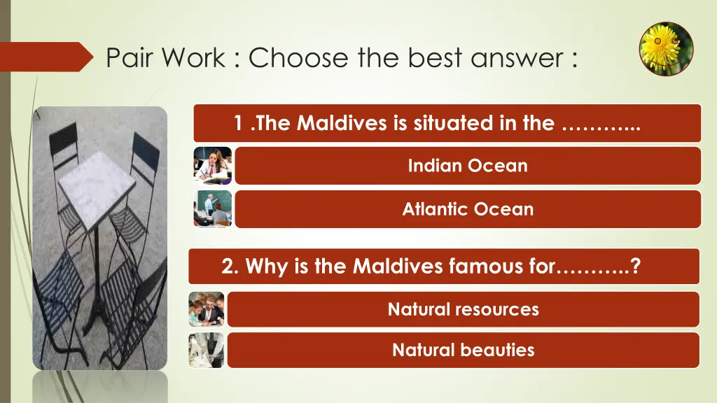 pair work choose the best answer