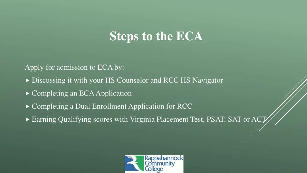 steps to the eca
