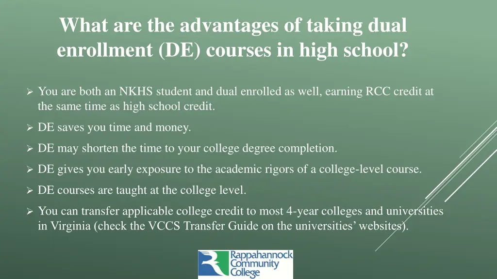 what are the advantages of taking dual enrollment