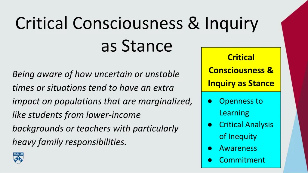 critical consciousness inquiry as stance