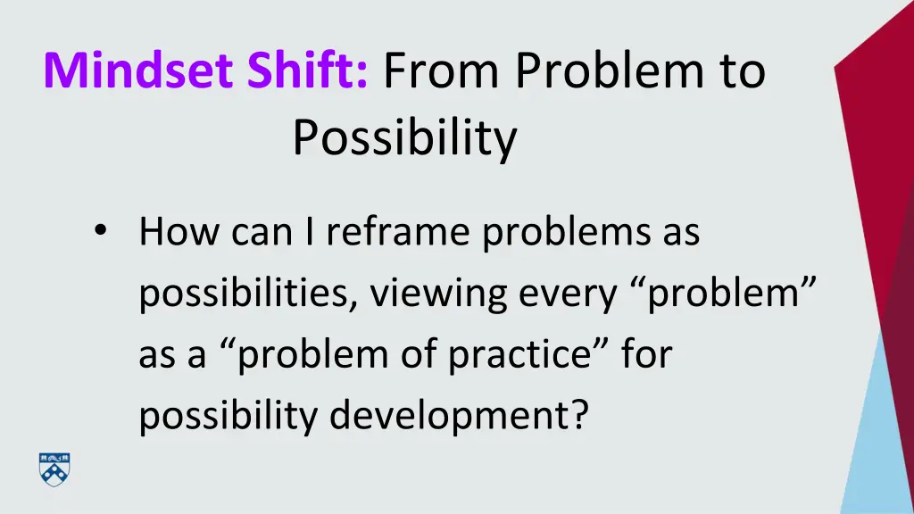 mindset shift from problem to possibility