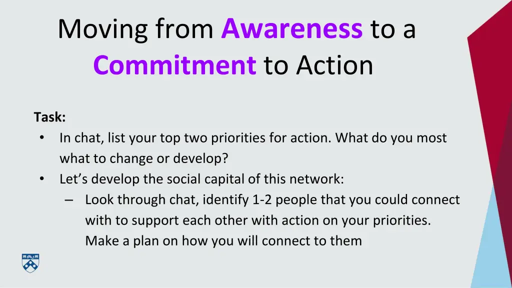 moving from awareness to a commitment to action 1