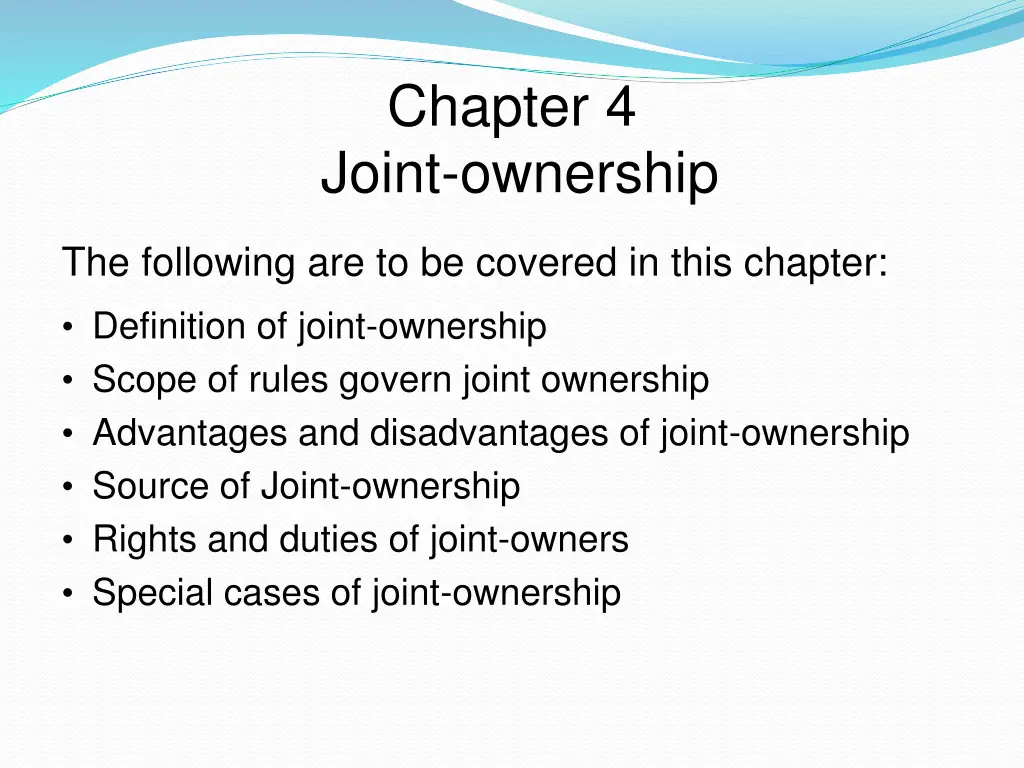 chapter 4 joint ownership