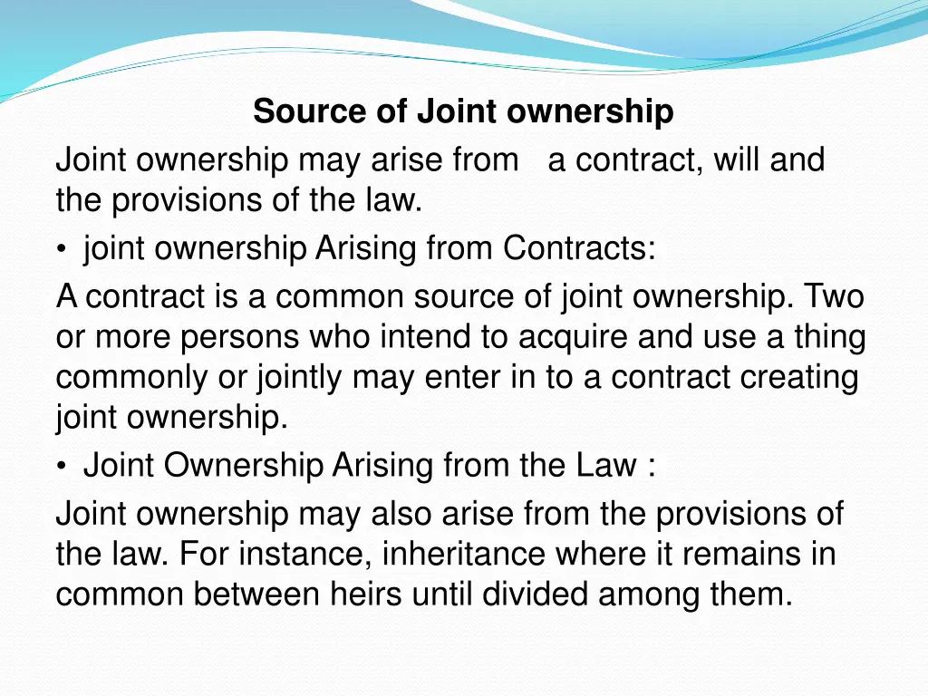 source of joint ownership joint ownership