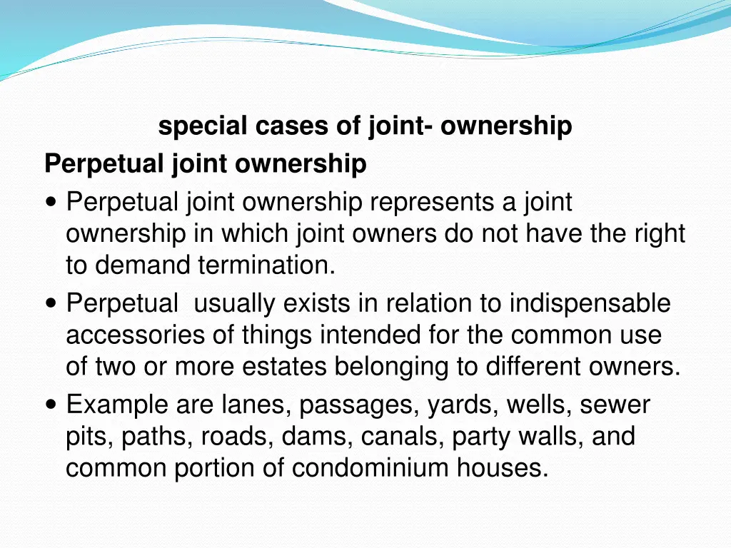 special cases of joint ownership perpetual joint