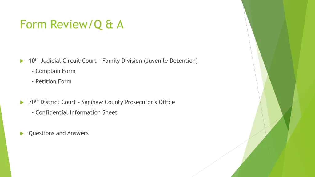 form review q a