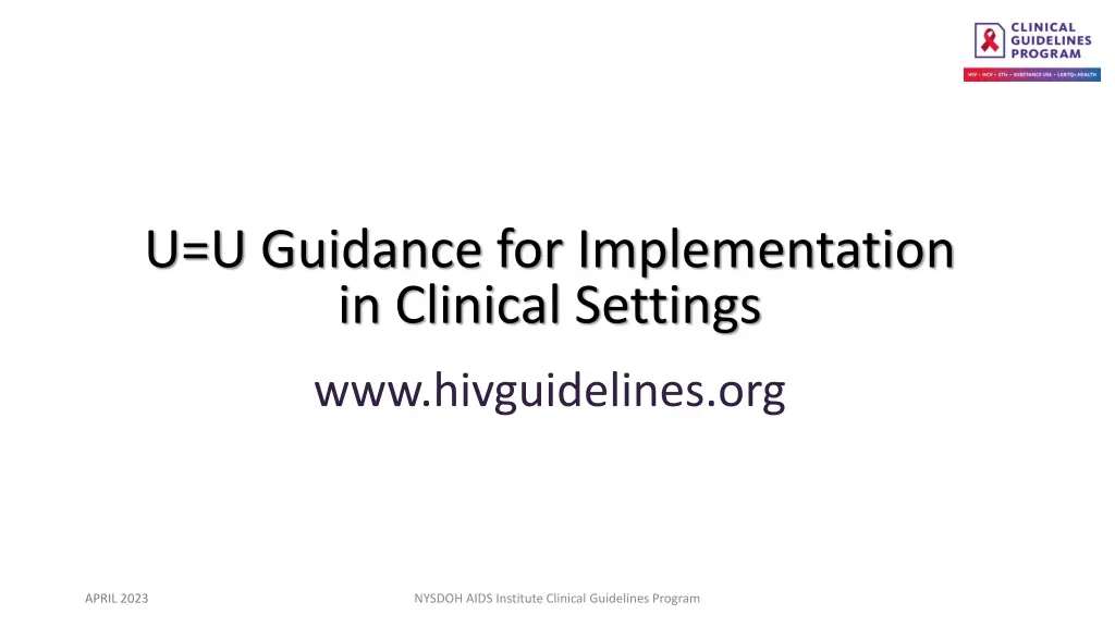 u u guidance for implementation in clinical