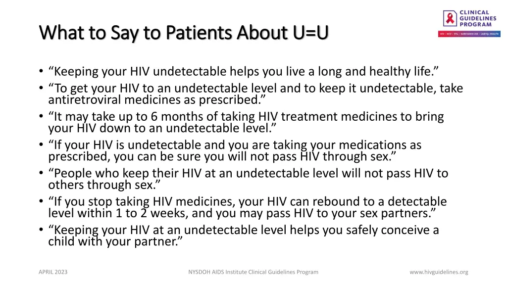 what to say to patients about u u what