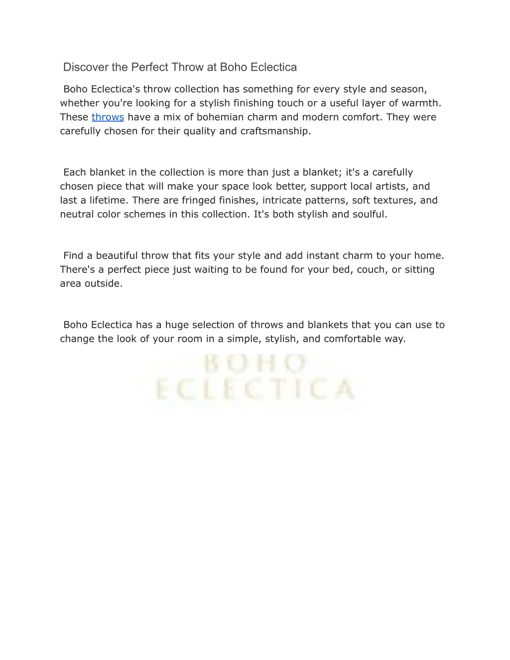 discover the perfect throw at boho eclectica