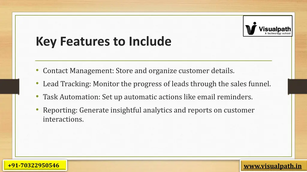 key features to include