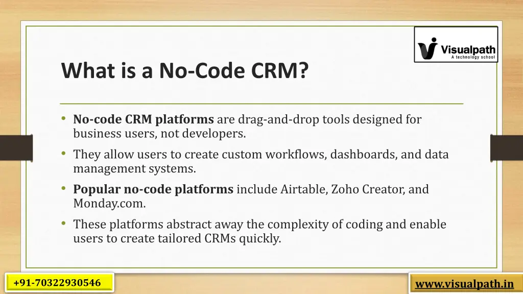 what is a no code crm