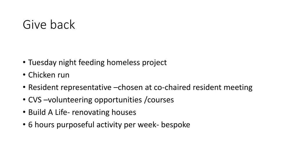 give back