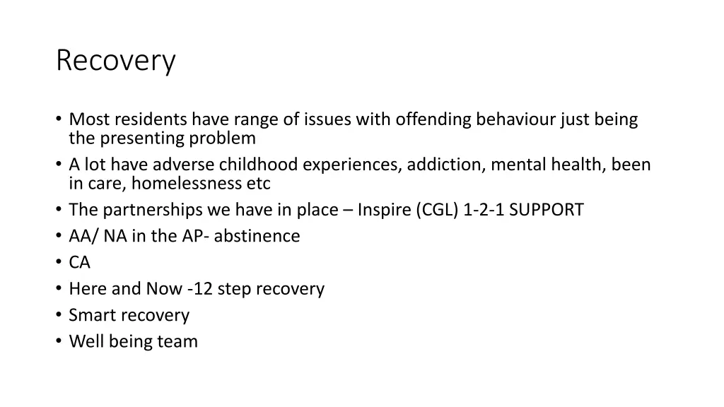 recovery