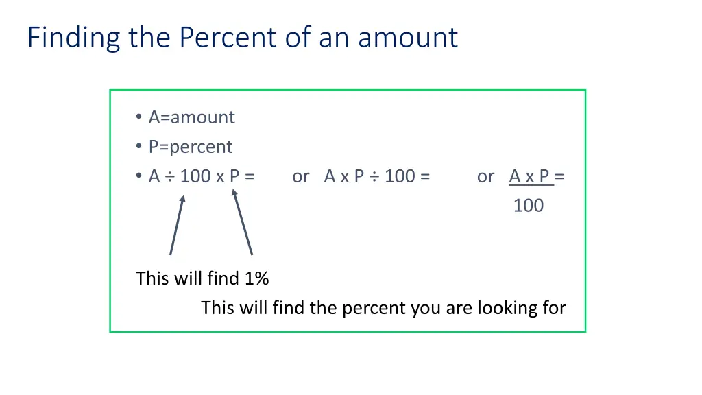 finding the percent of an amount