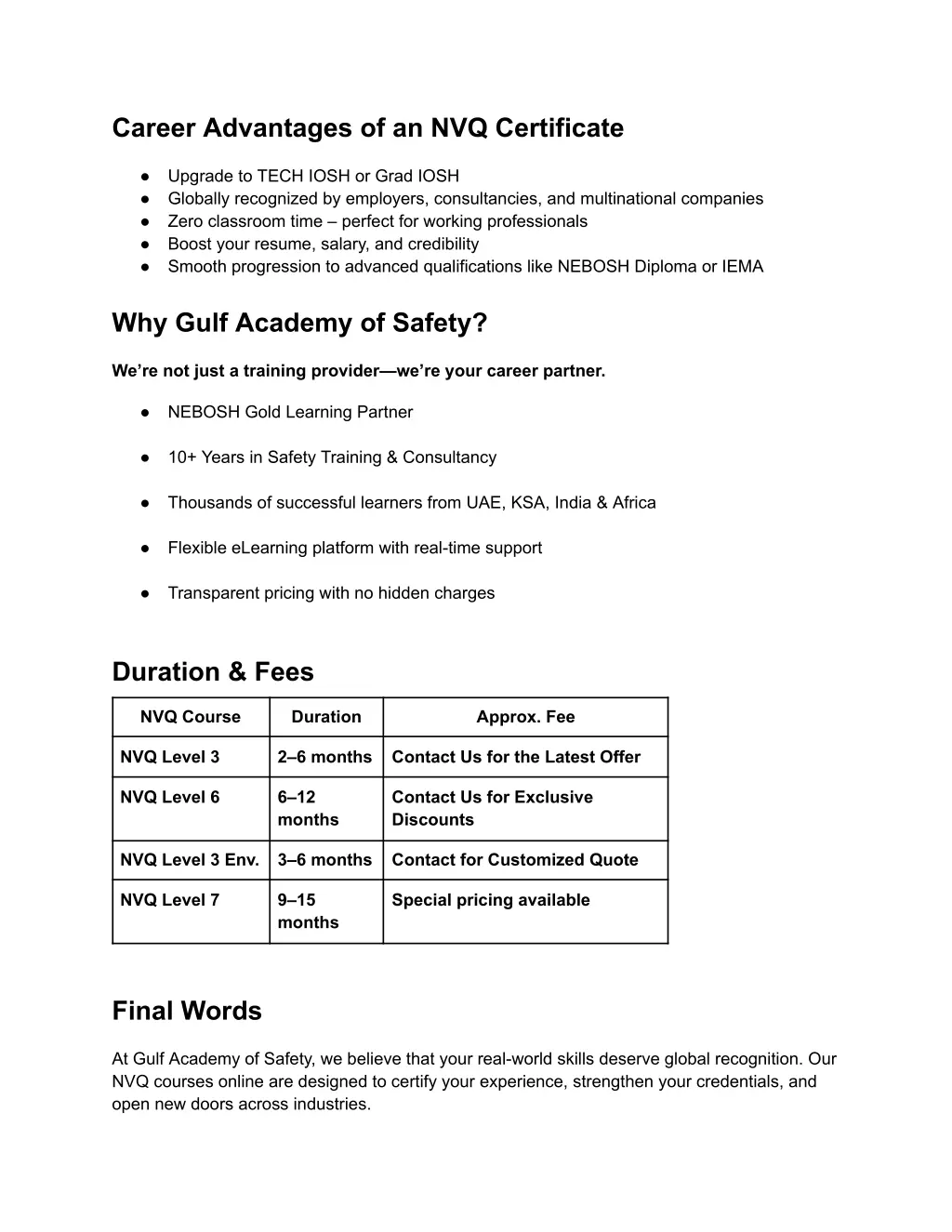 career advantages of an nvq certificate