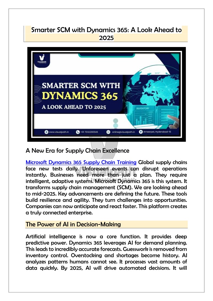smarter scm with dynamics 365 a look ahead to 2025