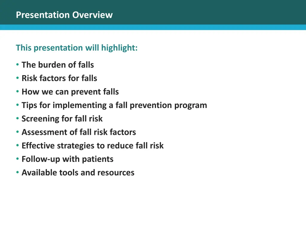presentation overview