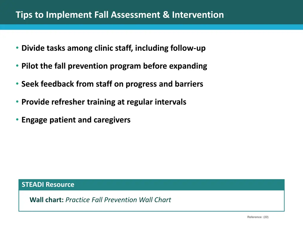 tips to implement fall assessment intervention