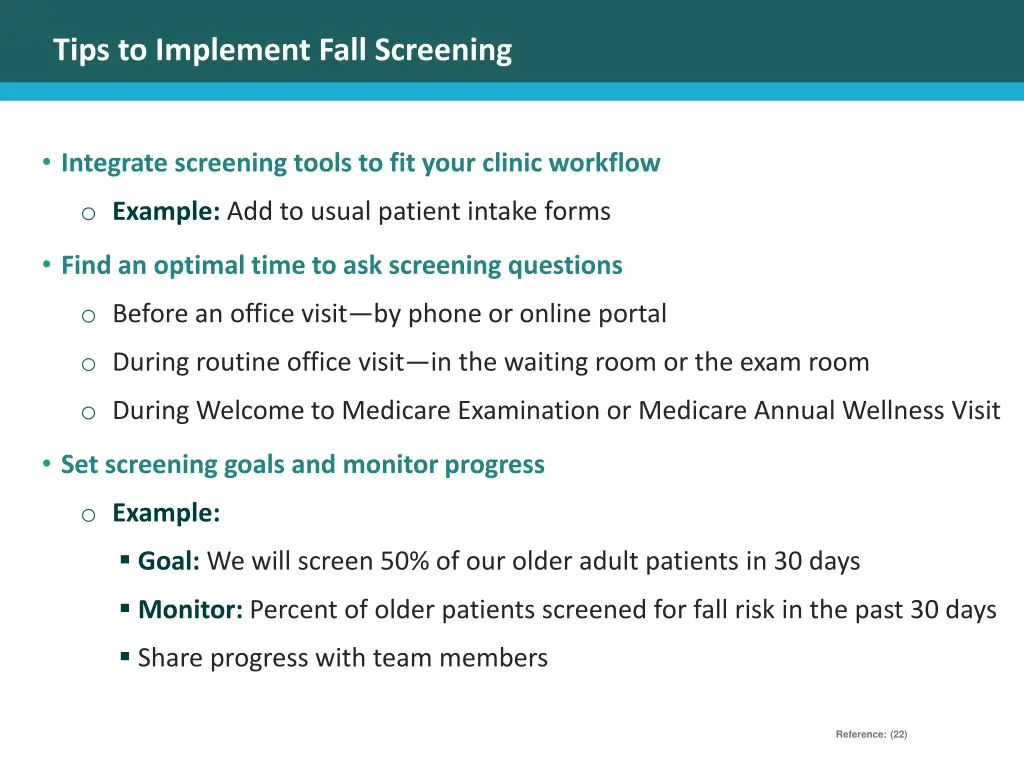 tips to implement fall screening