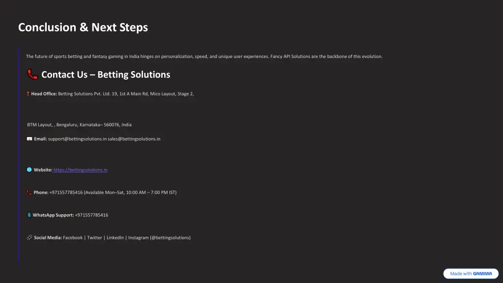 conclusion next steps